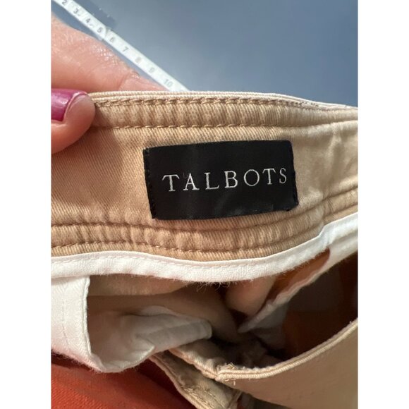Talbots Khaki Wide-Leg Pants Side Button Details Size 16 - Picture 8 of 11